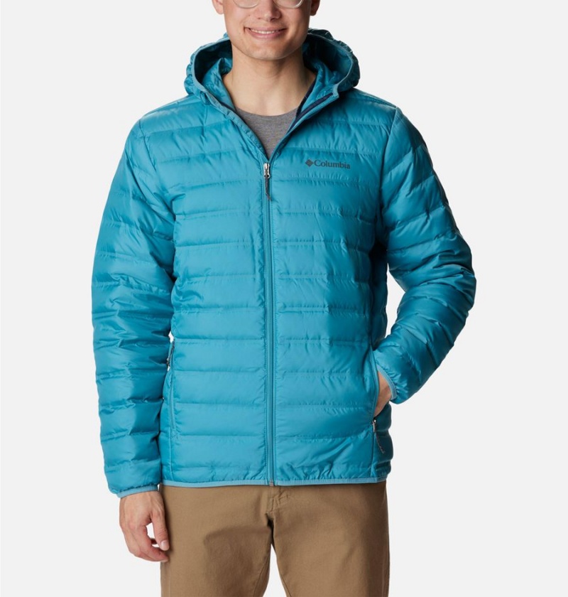 Columbia Lake 22 Hooded Insulated Men\'s Puffer Jacket Blue | CYNRFX-891