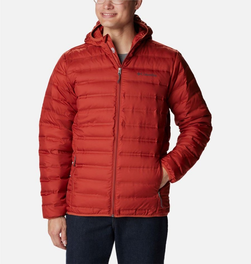 Columbia Lake 22 Hooded Insulated Men\'s Puffer Jacket Red | PZJTMI-961