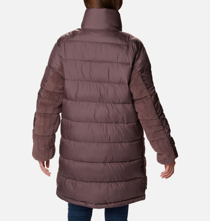Columbia Leadbetter Point Long Women's Puffer Jacket Brown | SNDOPQ-753