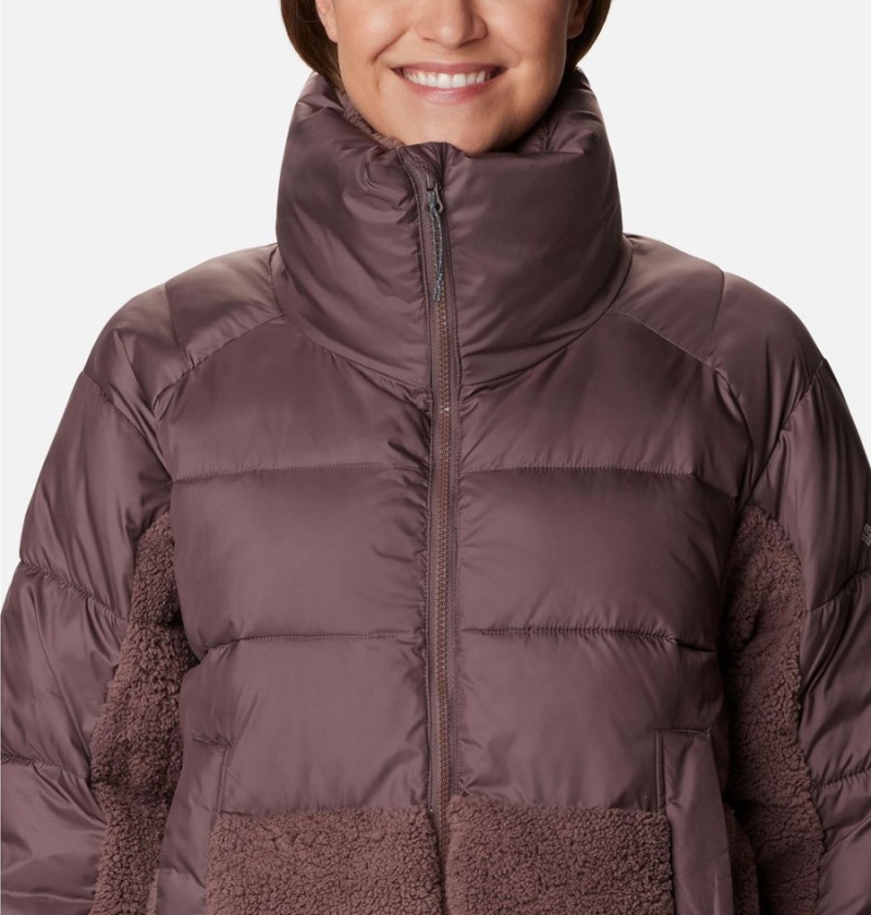 Columbia Leadbetter Point Long Women's Puffer Jacket Brown | SNDOPQ-753