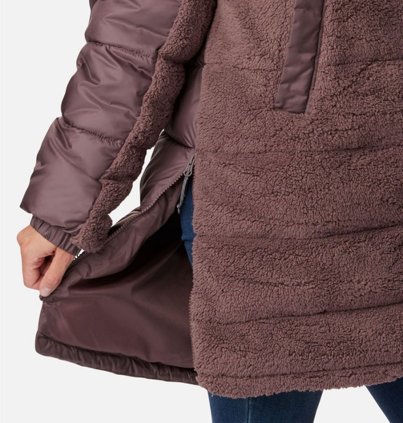 Columbia Leadbetter Point Long Women's Puffer Jacket Brown | SNDOPQ-753