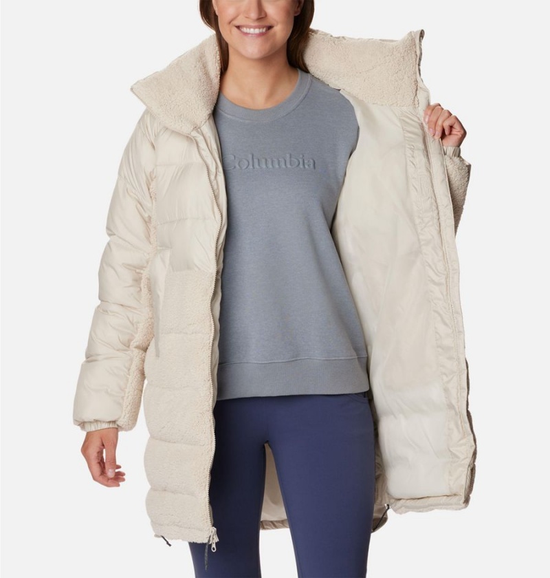 Columbia Leadbetter Point Long Women's Puffer Jacket White | EZNSLI-605