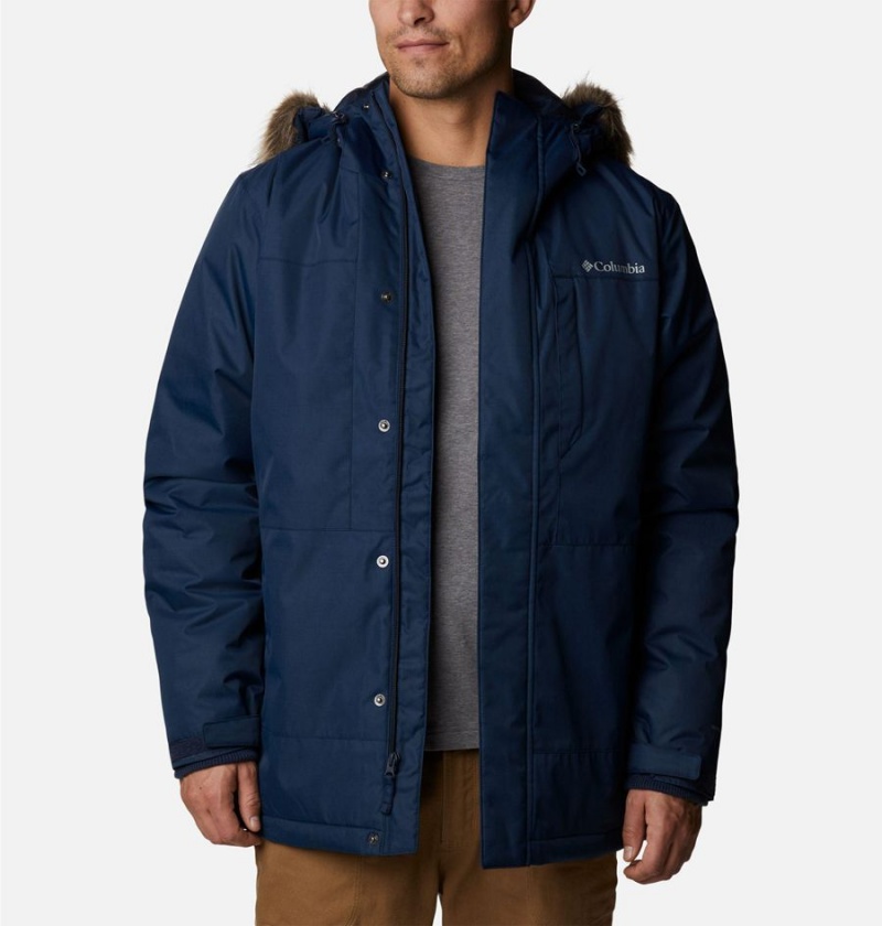 Columbia Leif Trail Men's Coats Navy | OGWPRT-352
