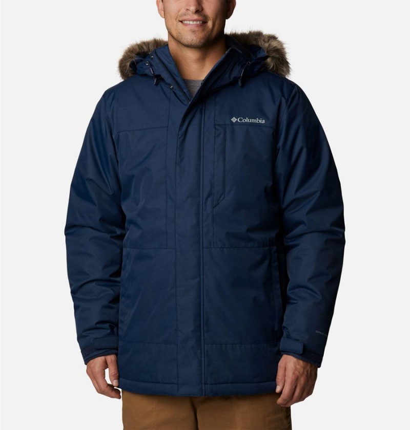 Columbia Leif Trail Men\'s Coats Navy | OGWPRT-352