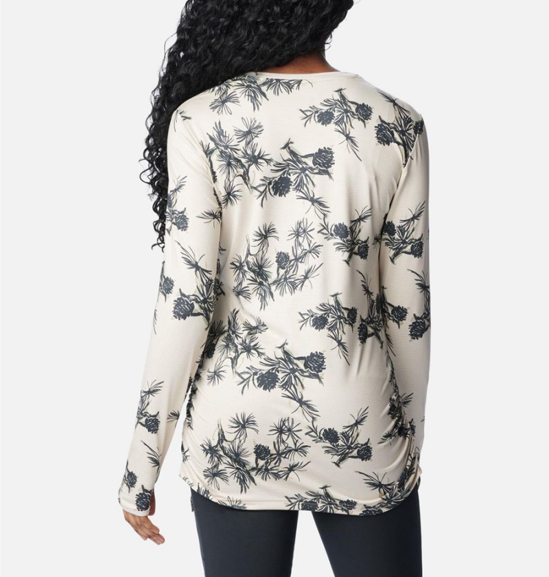 Columbia Leslie Falls Long Sleeve Women's T-Shirt Beige | AERUQV-345