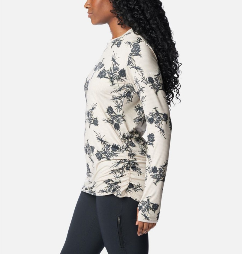 Columbia Leslie Falls Long Sleeve Women's T-Shirt Beige | AERUQV-345