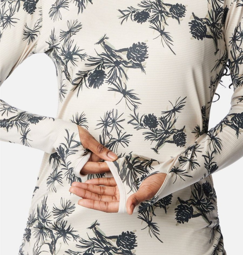 Columbia Leslie Falls Long Sleeve Women's T-Shirt Beige | AERUQV-345