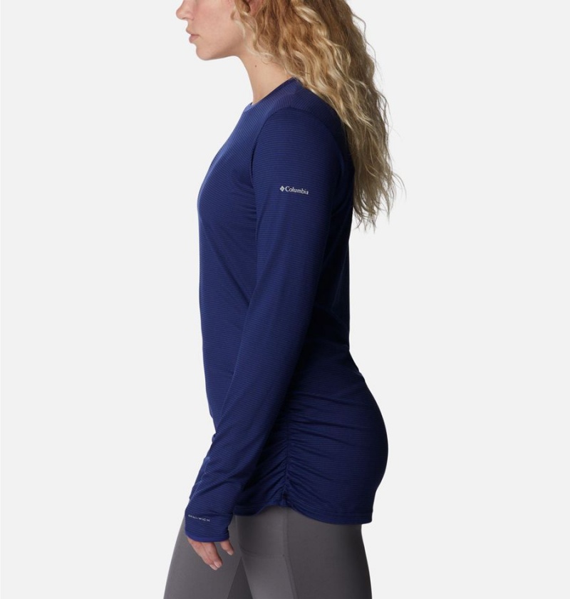 Columbia Leslie Falls Long Sleeve Women's T-Shirt Blue | YRXKNV-652