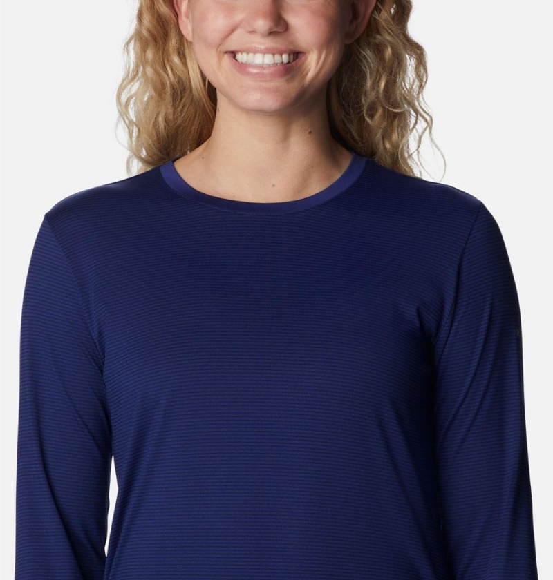 Columbia Leslie Falls Long Sleeve Women's T-Shirt Blue | YRXKNV-652