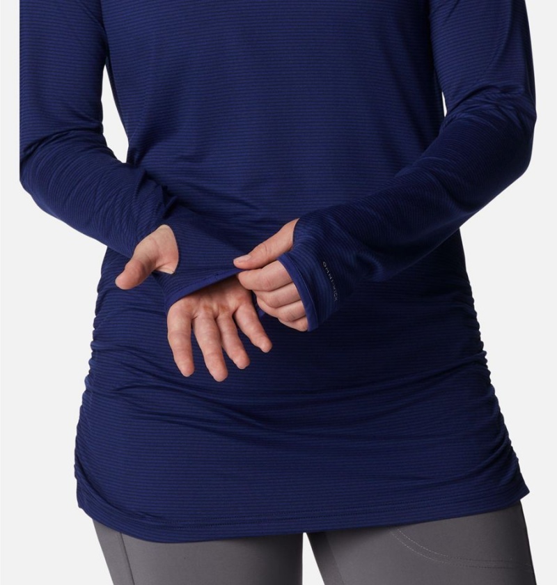 Columbia Leslie Falls Long Sleeve Women's T-Shirt Blue | YRXKNV-652