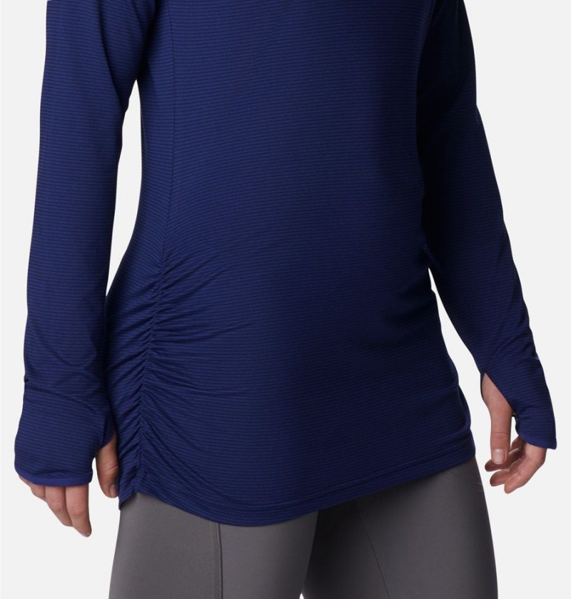 Columbia Leslie Falls Long Sleeve Women's T-Shirt Blue | YRXKNV-652