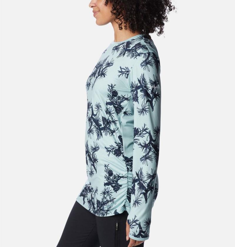 Columbia Leslie Falls Long Sleeve Women's T-Shirt Turquoise | QTGSJO-571