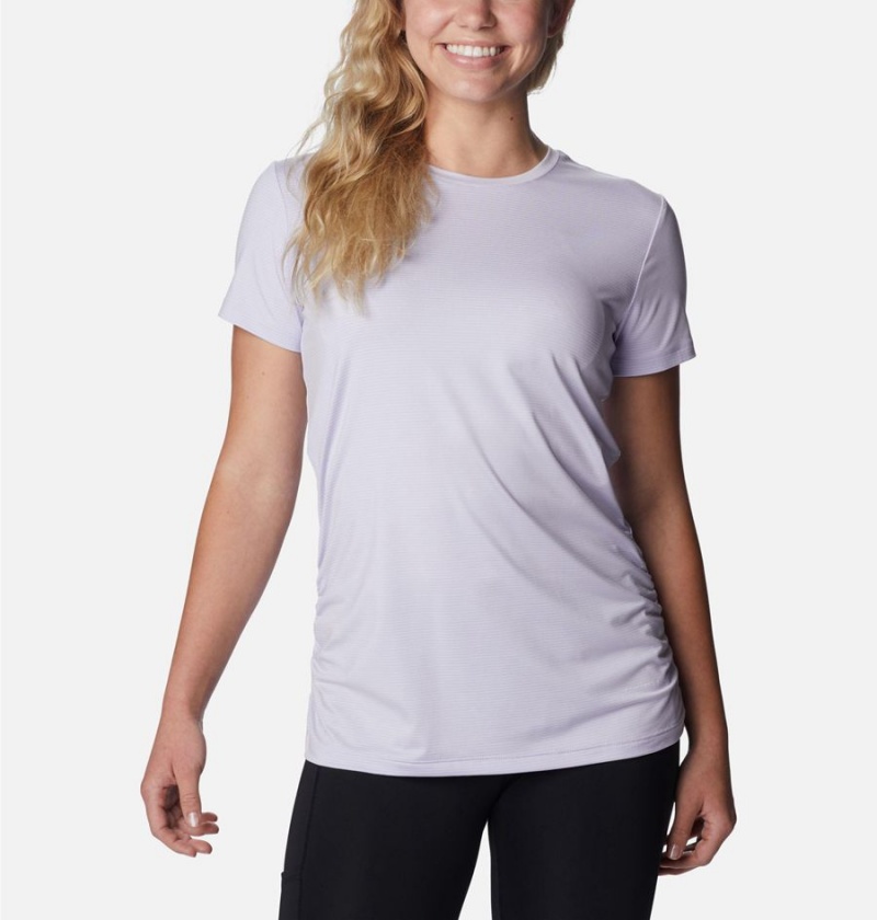 Columbia Leslie Falls Short Sleeve Women\'s T-Shirt Purple | LWXSTY-751