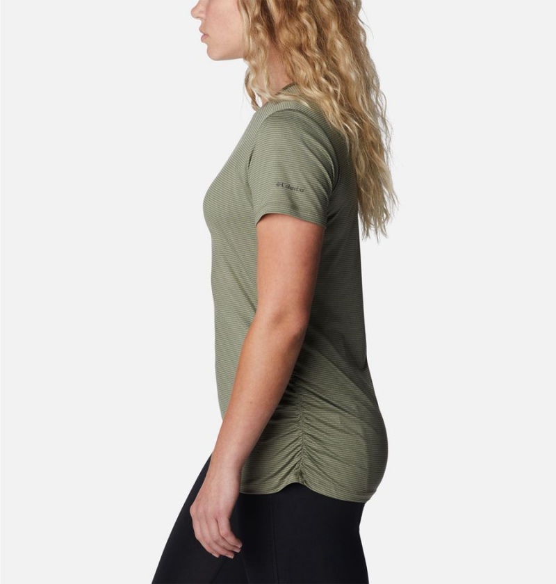 Columbia Leslie Falls Short Sleeve Women's T-Shirt Green | EDUHJY-134