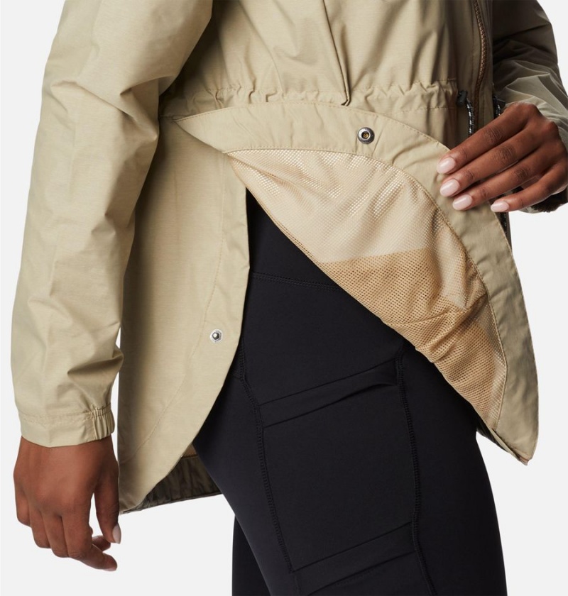Columbia Lillian Ridge Shell Women's Rain Jacket Khaki | NXGVFB-089