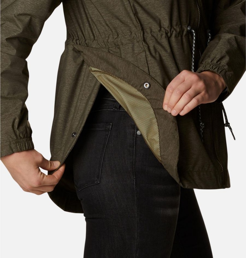 Columbia Lillian Ridge Shell Women's Rain Jacket Olive | NDURWM-635