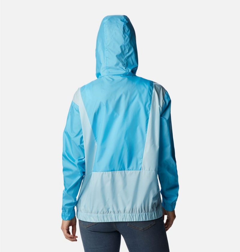Columbia Lily Basin Jacket Women's Windbreaker Turquoise | TBHELJ-473