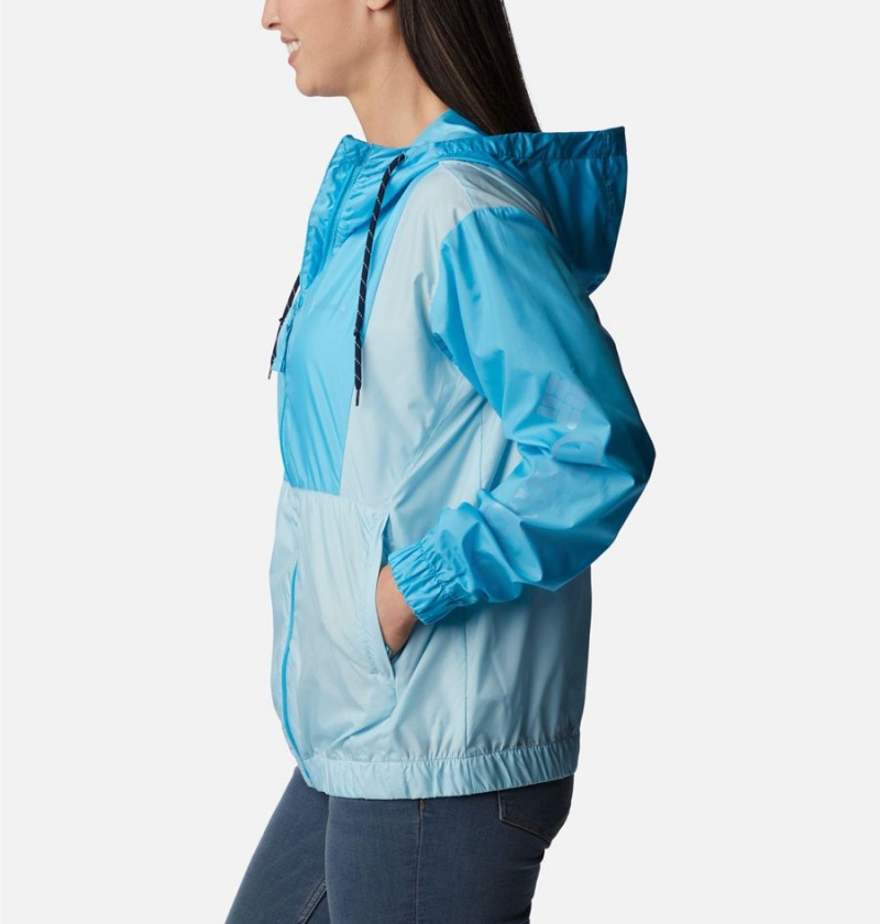 Columbia Lily Basin Jacket Women's Windbreaker Turquoise | TBHELJ-473