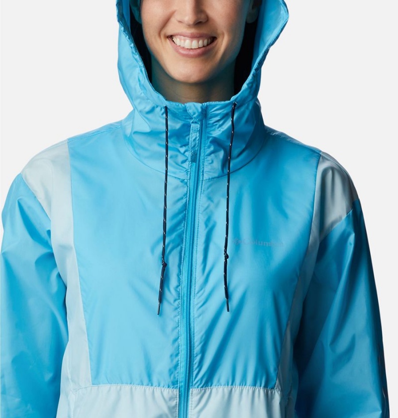 Columbia Lily Basin Jacket Women's Windbreaker Turquoise | TBHELJ-473