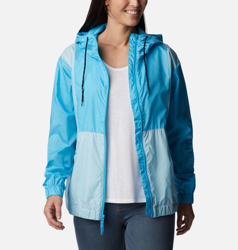 Columbia Lily Basin Jacket Women's Windbreaker Turquoise | TBHELJ-473