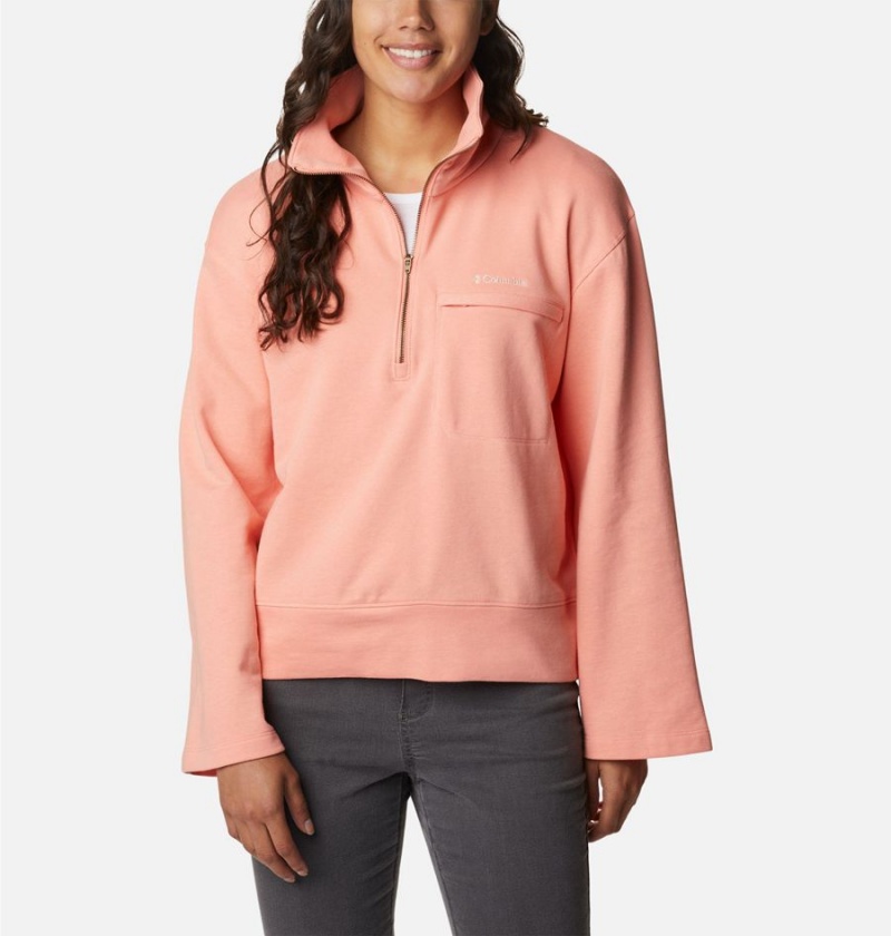 Columbia Lodge French Terry Women\'s Pullover Coral | NUOIXH-835