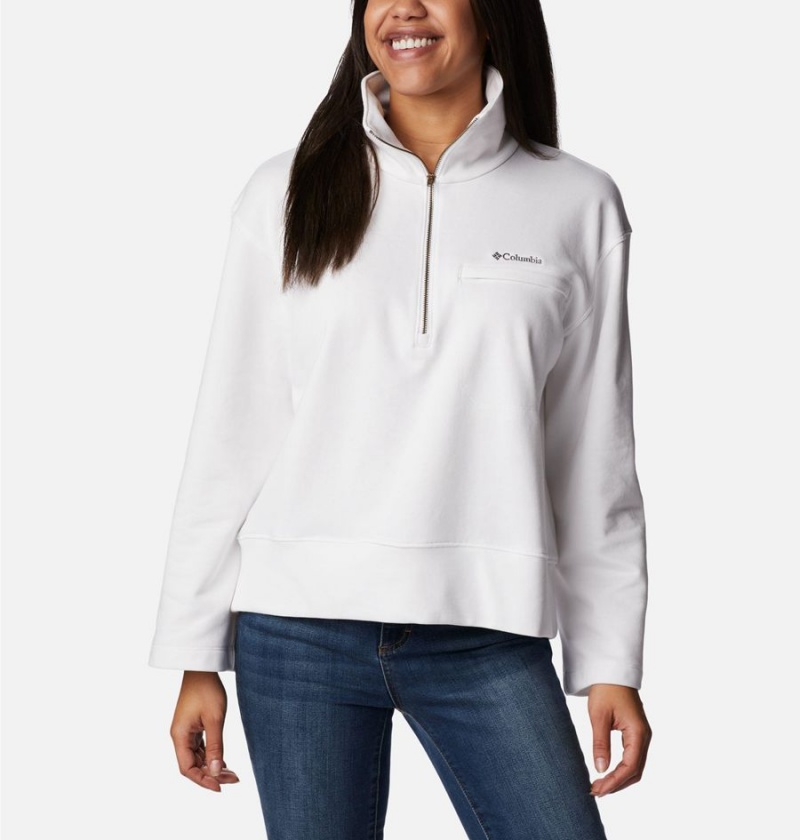 Columbia Lodge French Terry Women's Pullover White | PYSWCI-462