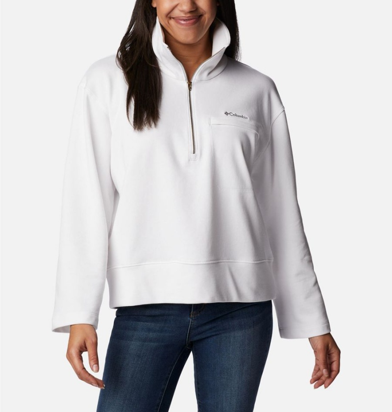 Columbia Lodge French Terry Women\'s Pullover White | PYSWCI-462