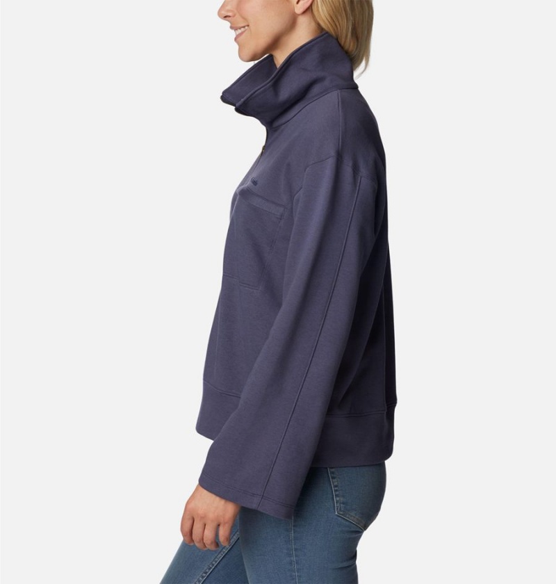 Columbia Lodge French Terry Women's Pullover Navy | WMRDFI-071