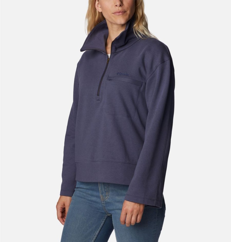 Columbia Lodge French Terry Women's Pullover Navy | WMRDFI-071