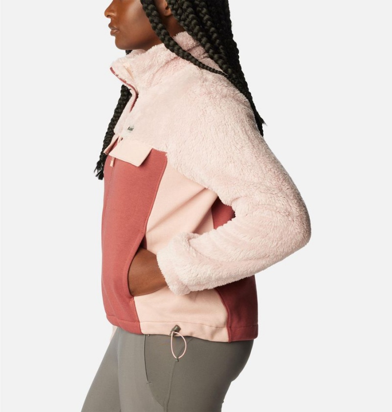 Columbia Lodge Hybrid Sherpa Full Zip Women's Fleece Jacket Pink | HACVKS-764