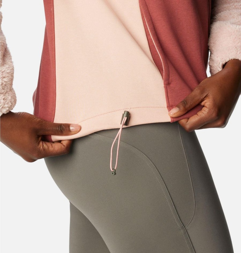 Columbia Lodge Hybrid Sherpa Full Zip Women's Fleece Jacket Pink | HACVKS-764