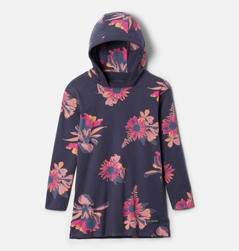 Columbia Lodge Printed Tunic Kids\' Hoodie Navy | TILHKD-134