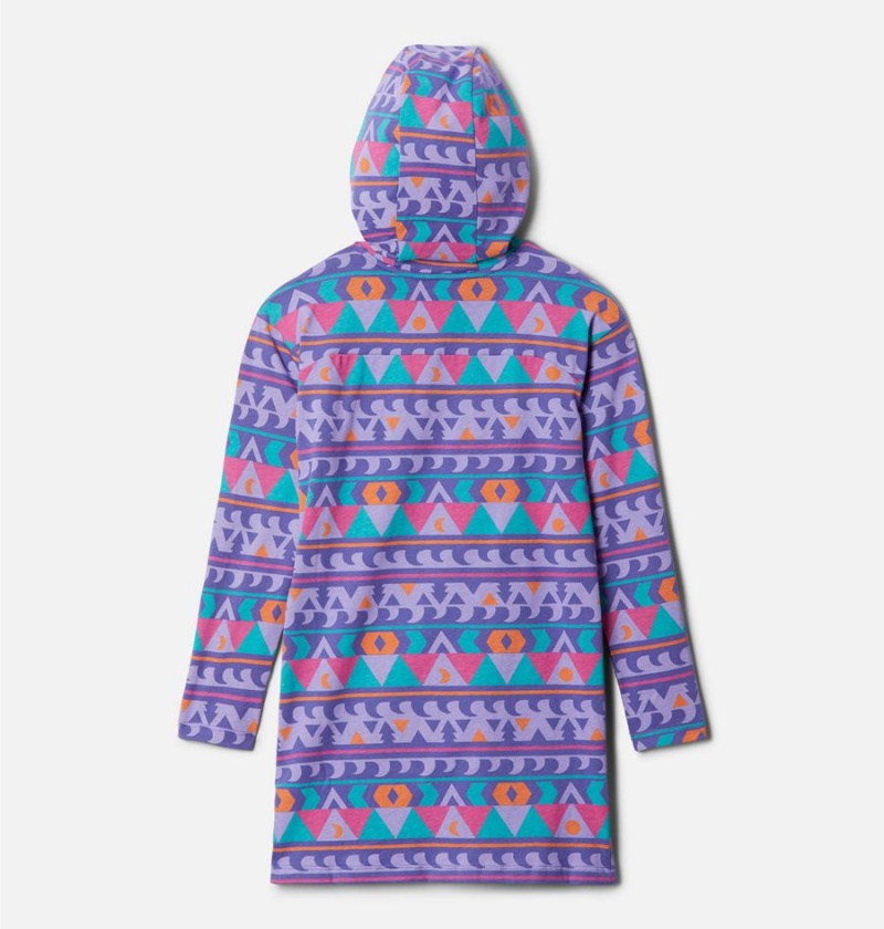 Columbia Lodge Printed Tunic Kids' Hoodie Purple | XEVGYW-729