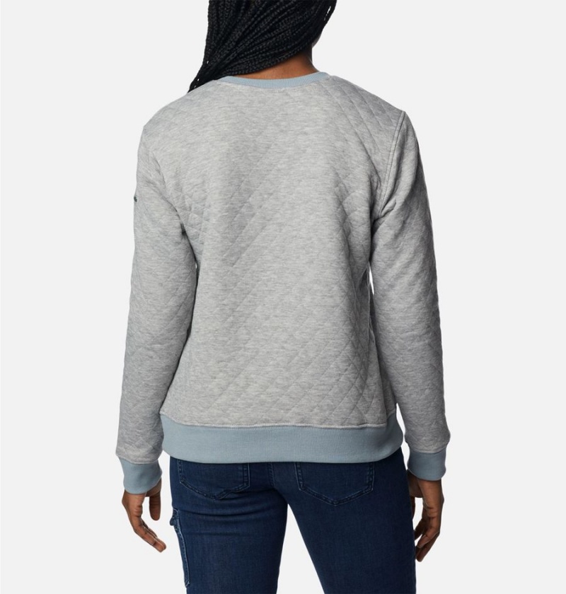 Columbia Lodge Quilted Crew Sweatshirt Women's Pullover Grey | DSNYEH-129