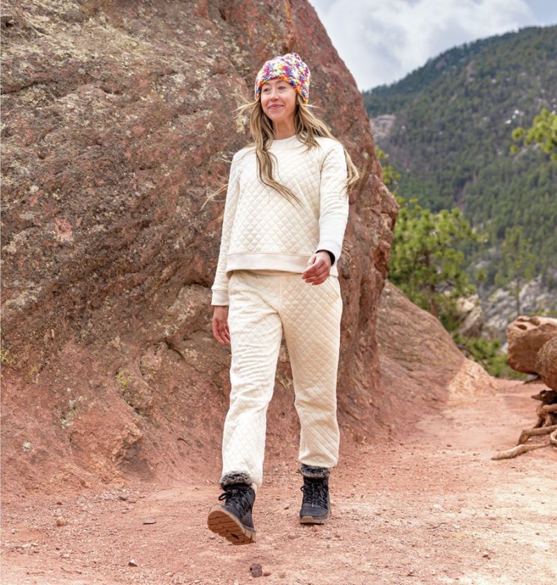 Columbia Lodge Quilted Joggers Women's Pants White | NFREQM-143