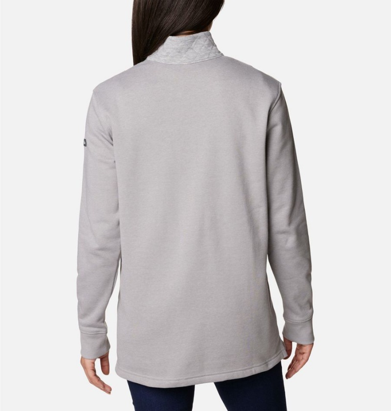 Columbia Lodge Quilted Quarter Zip Tunic Women's Pullover Grey | MYQUJB-379