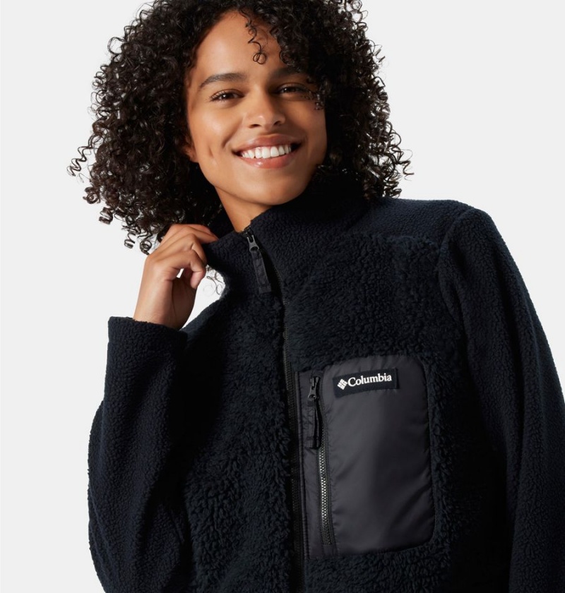 Columbia Lodge Sherpa Full Zip Women's Fleece Jacket Black | FJUGEC-478