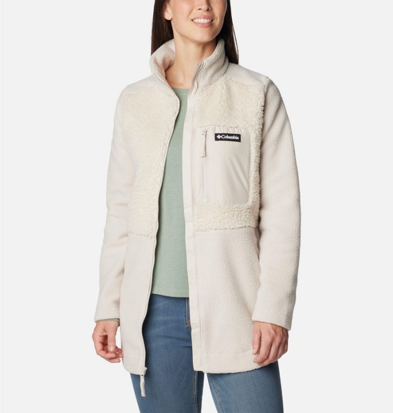 Columbia Lodge Sherpa Full Zip Women's Fleece Jacket White | EMXZPL-249