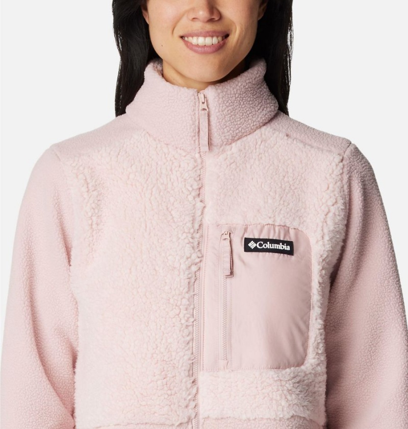 Columbia Lodge Sherpa Full Zip Women's Fleece Jacket Pink | PNSYDK-475