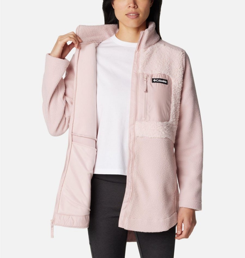 Columbia Lodge Sherpa Full Zip Women's Fleece Jacket Pink | PNSYDK-475