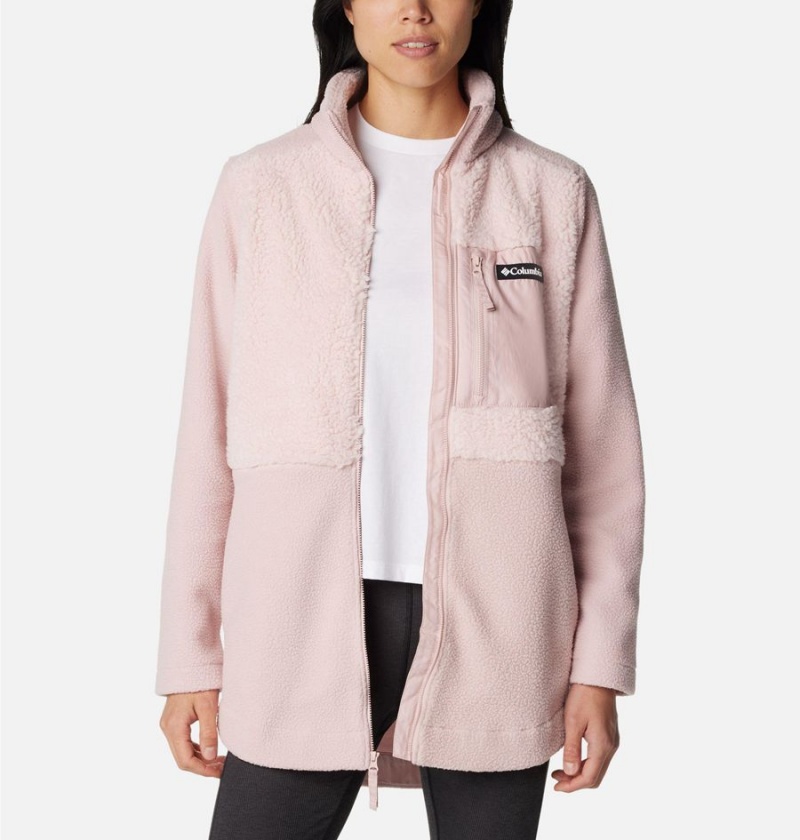 Columbia Lodge Sherpa Full Zip Women's Fleece Jacket Pink | PNSYDK-475