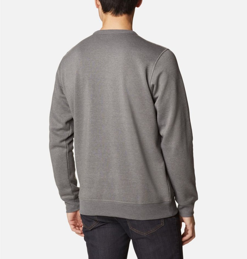 Columbia Logo Fleece Crew Men's Pullover Grey | RUNDWG-360