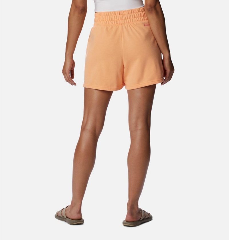 Columbia Logo III French Terry Women's Shorts Orange | BZHPCT-271