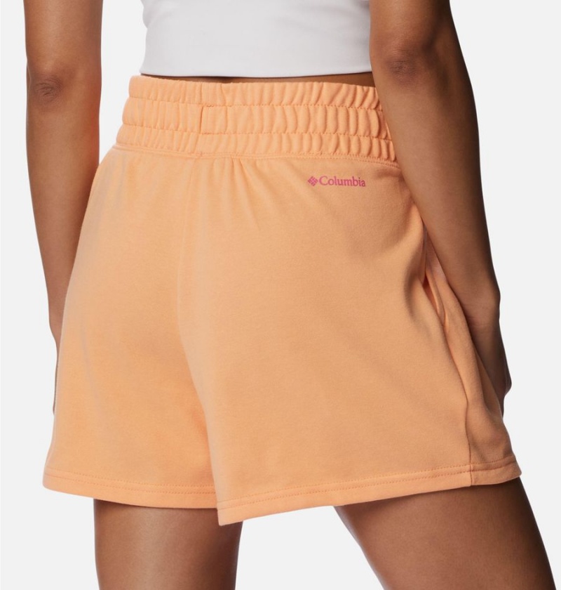 Columbia Logo III French Terry Women's Shorts Orange | BZHPCT-271