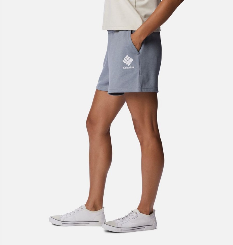 Columbia Logo III French Terry Women's Shorts Grey | BHVJAR-467