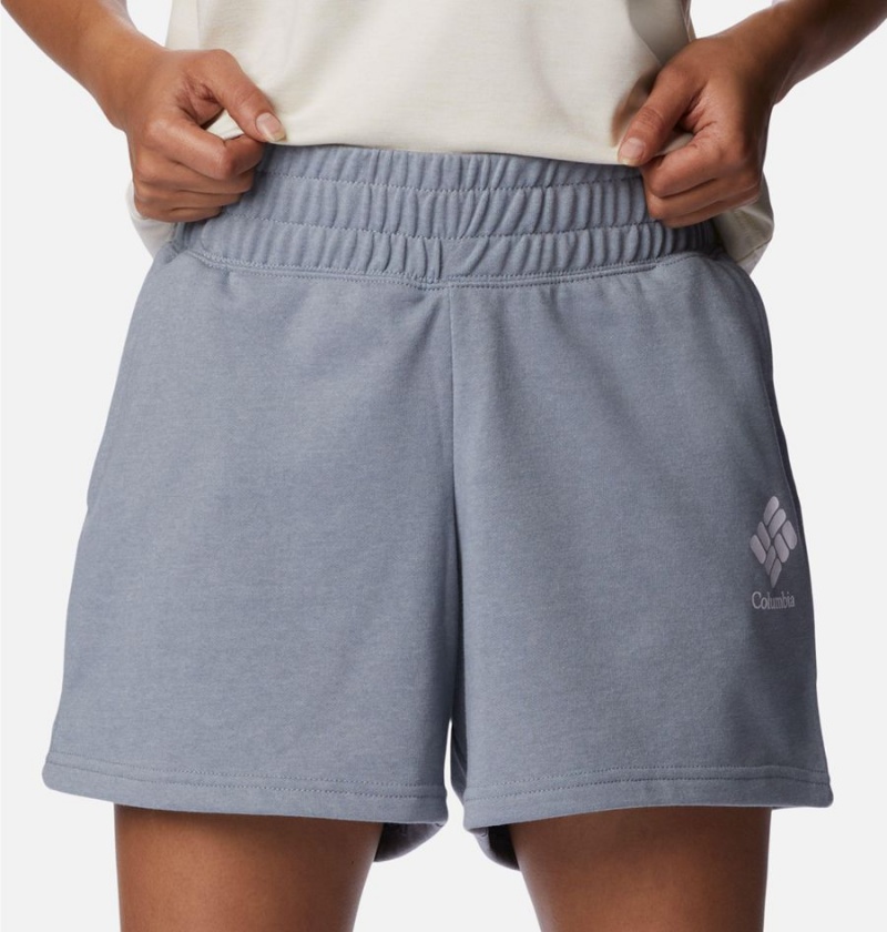 Columbia Logo III French Terry Women's Shorts Grey | BHVJAR-467