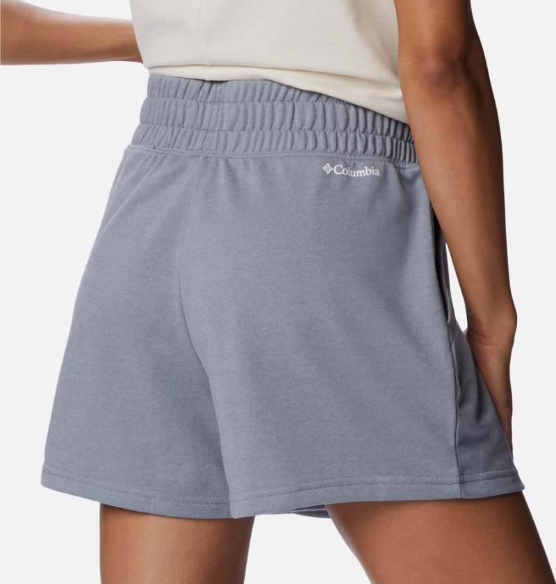 Columbia Logo III French Terry Women's Shorts Grey | BHVJAR-467