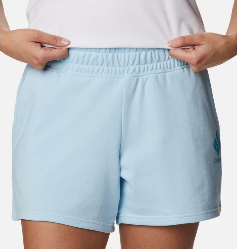 Columbia Logo III French Terry Women's Shorts Blue | PCSTKZ-634