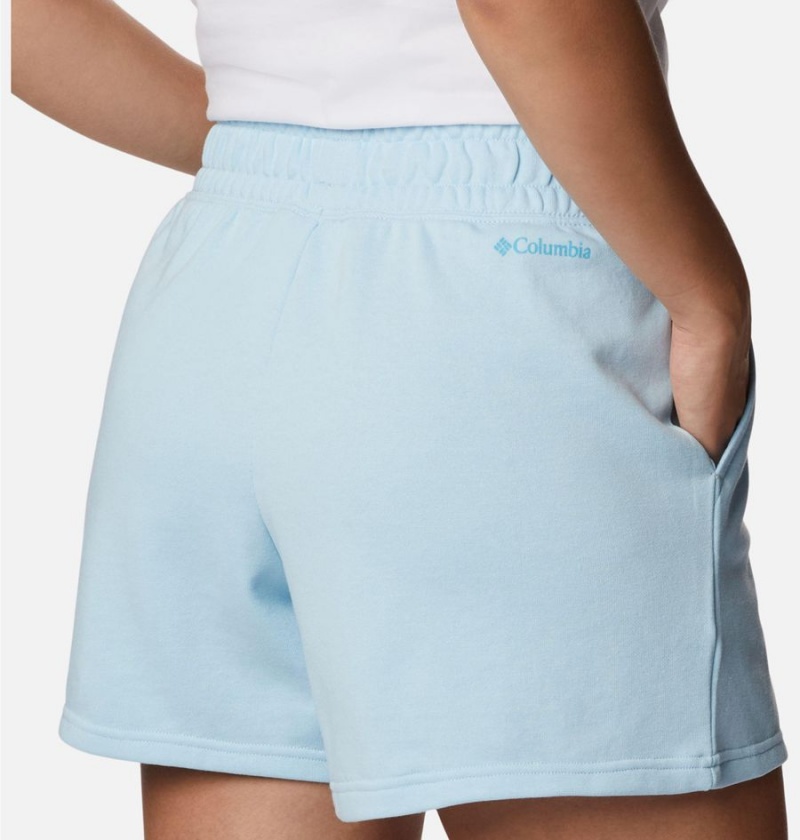 Columbia Logo III French Terry Women's Shorts Blue | PCSTKZ-634