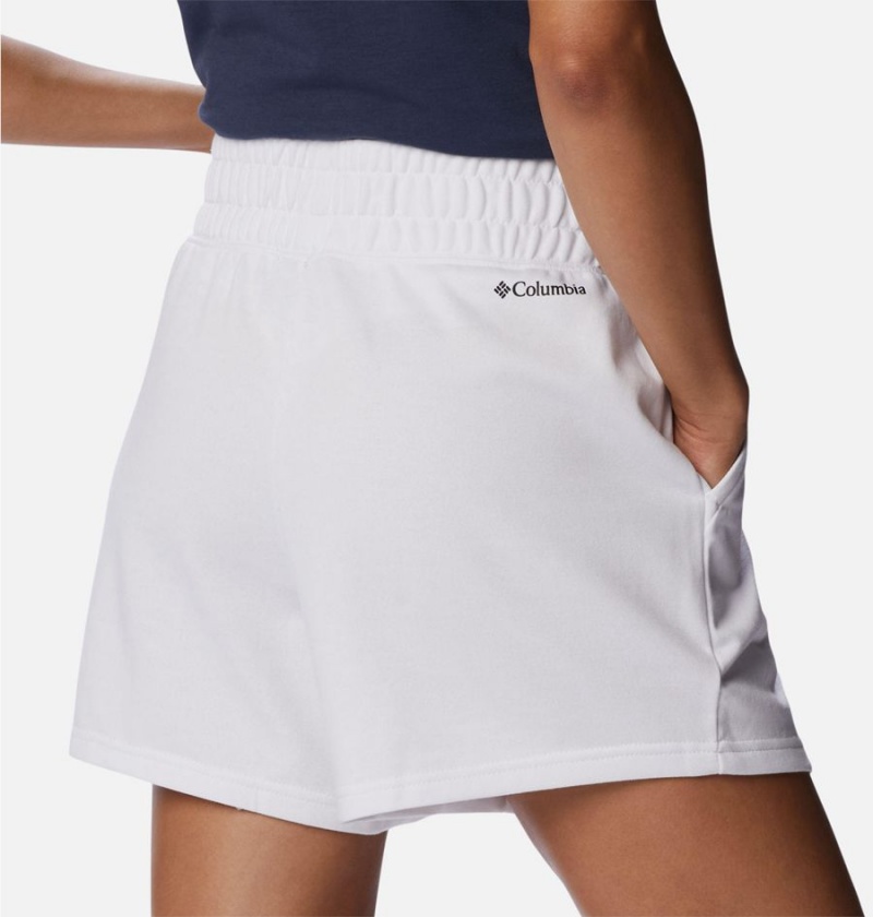 Columbia Logo III French Terry Women's Shorts White | RBLOHK-237